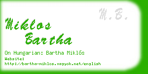 miklos bartha business card